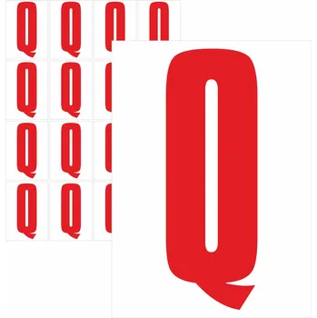 Papír Písmena samolepící červená Q samolepící vinylová fólie velikost znaku 200 mm
