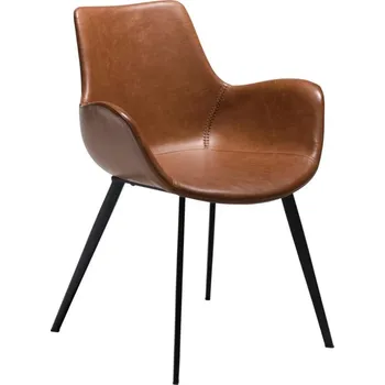 Jídelní židle ​​​​​Dan-Form Koňakově hnědá koženková jídelní židle DAN-FORM Hype s područkami