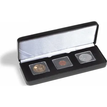 Obal pro sběratelský předmět LEUCHTTURM Etue NOBILE na mince v bublinkách QUADRUM MINI, černé Počet kapes: 3