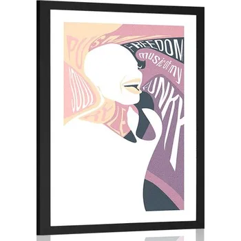 Plakát Dovido Plakát s paspartou žena s nápisem v jemných barvách