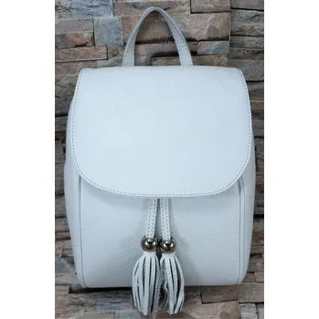 Městský batoh Vere Pelle Dámský kožený batoh LEO VERA PELLE bílý Barva: Bílá