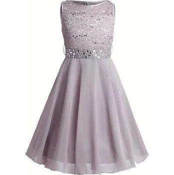 Dámské šaty Čína Společenské plesové šaty pro dívky 2-16 let Barva: Šedá, Velikost: 10/10 let