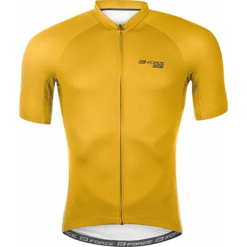 cyklistický dres dres FORCE PURE kr. rukáv, žlutý XS