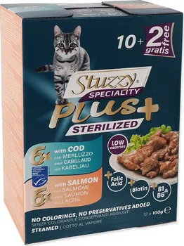 Krmivo pro kočku Stuzzy Speciality Plus Sterilized treska/losos 12 x 100 g