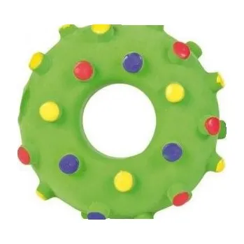 Hračka pro psa MINI latexový kroužek se špuntíky 8 cm