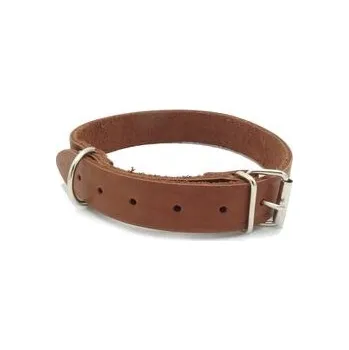 Obojek pro psa Obojek na psa kožený 65cm/28mm tmavě hnědý