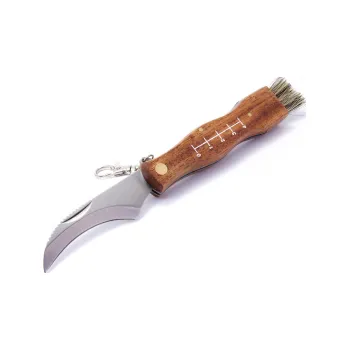 YATE MAM 2591 Zavírací houbařský nůž s pouzdrem - buk, 7,5 cm Hnědá nůž
