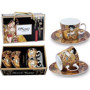 Carmani® Carmani - Porcelánové šálky s podšálkem G. Klimt, Adela na espresso v dárkové krabičce - 2*100 ml