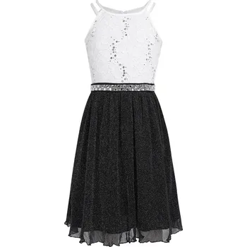 Dívčí oblečení Čína Krajkové plesové šaty pro dívky 6-16 let Barva: Černo-bílá, Velikost: 14/14 let