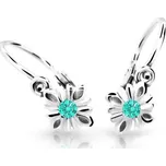 Cutie Jewellery Dětské náušnice z bílého zlata C2261B-Mint Green