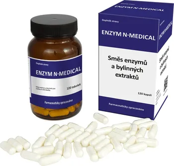 Přírodní produkt N-Medical Směs enzymů a bylinných extraktů 120 cps.