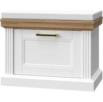 Botník Čalouněný botník Artis - bílá/ořech pacific