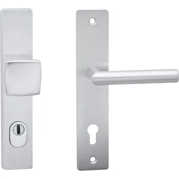 COBRA BEZP.K. TOWER H S KLIKOU VISION PŘEKRYTKA Provedení: PZ LI/RE (klika oboustranná/koule), Povrch: F1 - stříbrný elox, Rozteč: 90 mm