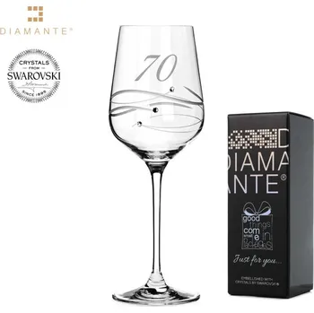 Sklenice Sklenice na víno se Swarovski Elements 450 ml číslo "70"