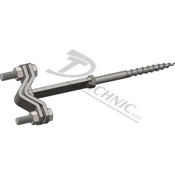 Hromosvod DUD s 200 Držák ochr. úhelníku do dřeva - ploch+vrut 8x200 DT TECHNIC 102142