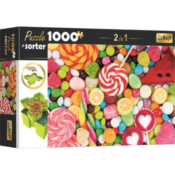 TREFL Puzzle s třídičem 2v1 Sladkosti 1000 dílků
