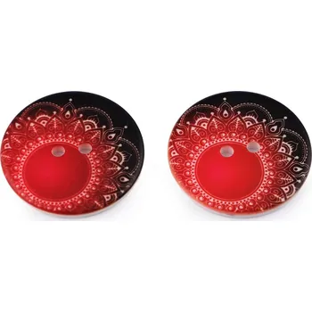 Knoflík Knoflík velikost 48" 31 mm - mandala červená, 830449