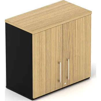 Policová skříň NABYTEK-DESIGNOVY.CZ - DEN282 - Skříň nástavbová EPIC, 2 police, šířka 80/120 cm, výška 72,7cm, dub/černá