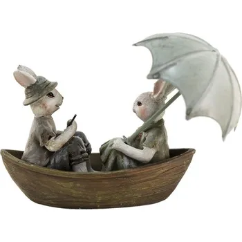 Velikonoční dekorace Velikonoční dekorace - Zajíčci na loďce, Clayre & Eef 6PR3534