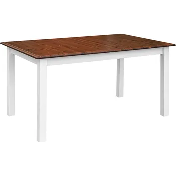 Jídelní stůl KATMANDU Stůl rozkládací Belluno Elegante, bílá, ořech, borovice, masiv, rozměr 75/93/150-197cm