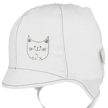 Kojenecká čepice RDX Dívčí zavazovací kšiltovka Kočička Černá Vel. 36