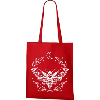 Plátěná taška Smrtihlav, Barva Červená, Velikost 40×45 cm, Canvas Nákupní taška 1102