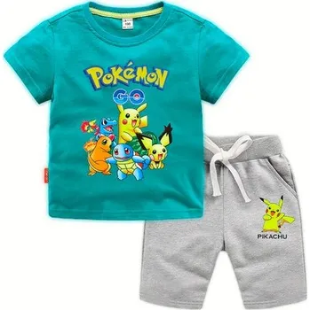 Dvoudílná souprava kraťasy + triko, Pokémon Barva: zelená, Velikost: 80 / 18M