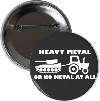 Odznáček s potiskem Heavy metal černý