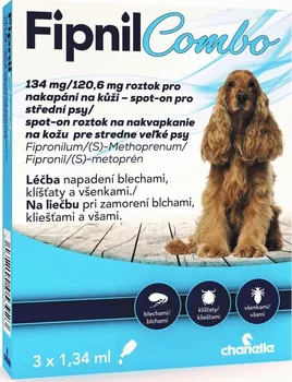 Antiparazitikum pro psa Orion Pharma Fipnil Combo Dog Spot-On 134/120,6 mg M 3x 1,34 ml