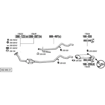 Katalyzátor katalyzátor výroba AS/BM Bosal 90-123A