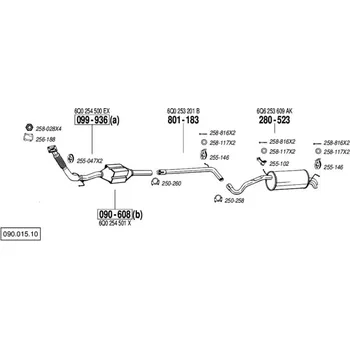 Katalyzátor katalyzátor výroba AS/BM Bosal 99-608A