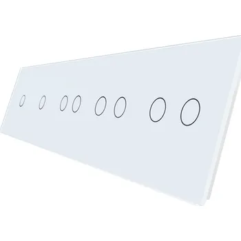 vypínač WELAIK pětinásobný panel vypínače skleněný 1+1+2+2+2 - bílý