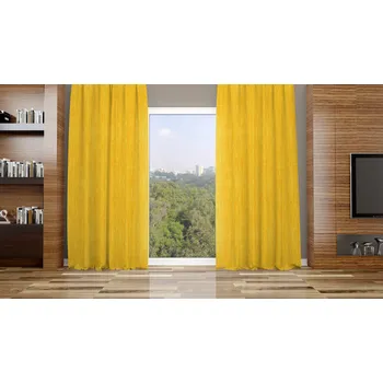 Závěs Orbytex Zatemňovací závěs hotový - žíhaný žlutý 05 Rozměry: Š/V 145x180 (1ks), Vršek závěsu: ŘASÍCÍ STUHA