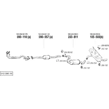 Katalyzátor katalyzátor výroba AS/BM Bosal 90-110A