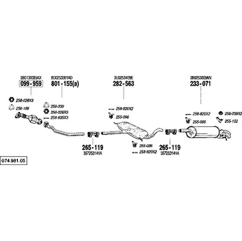 Katalyzátor katalyzátor výroba AS/BM Bosal 99-959A