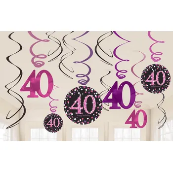Party dekorace Závěsné dekorace 40. narozeniny 12 ks Amscan 9900605