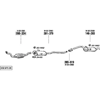 Katalyzátor katalyzátor výroba AS/BM Bosal 99-406A