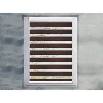 Roleta FEXI Zatemňovací Roleta Den a noc, Silk tmavě hnědá, A 095 FR v MAXI kazetě, 150x30 cm