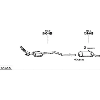 Katalyzátor katalyzátor výroba AS/BM Bosal 90-036A