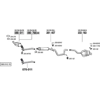 Katalyzátor katalyzátor výroba AS/BM Bosal 90-011A