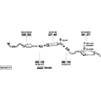 Katalyzátor katalyzátor výroba AS/BM Bosal 99-283A