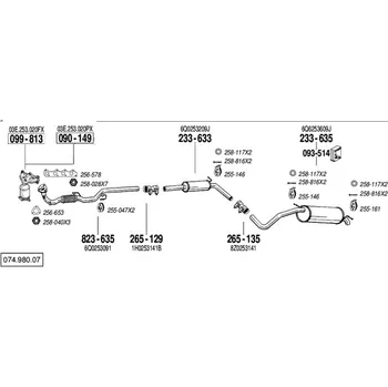 Katalyzátor katalyzátor výroba AS/BM Bosal 99-813A