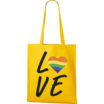 Plátěná taška Pride love, Barva Žlutá, Velikost 40×45 cm, Canvas Nákupní taška 1104