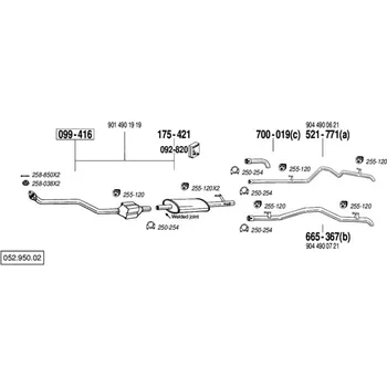 Katalyzátor katalyzátor výroba AS/BM Bosal 99-416A