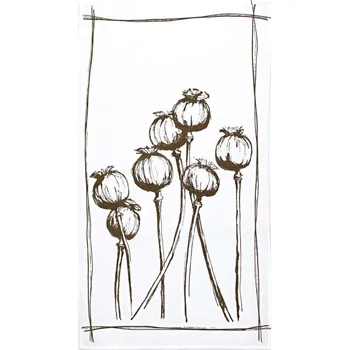 Utěrka Snový svět Makovice - lněná utěrka Barva: bílá