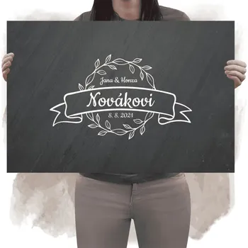 Svatební dekorace Kamenná cedule na podpisy BLANKA