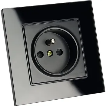 Elektrická zásuvka APPIO Skleněná zásuvka, černá