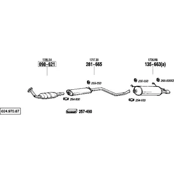 Katalyzátor katalyzátor výroba AS/BM Bosal 99-621A