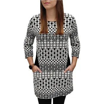 Dámská tunika Tunika Sabatti smetanová s černými kolečky s kapsami Velikosti Sabatti: 54