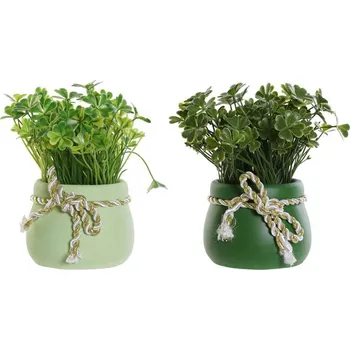 umělá květina Dekorace "ČTYŘLÍSTEK" v květináči 9x9x15